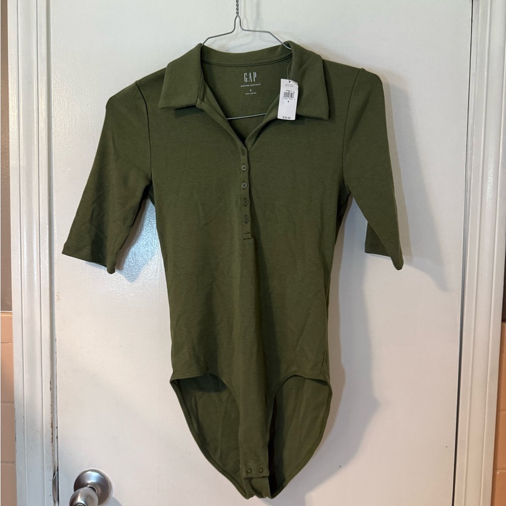 GAP Olive Green Polo Shirt Lightweight Casual